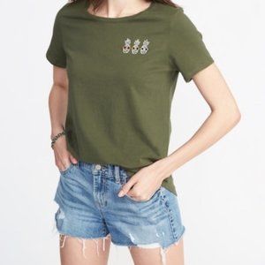 Green Old Navy Pineapple Womens Tee